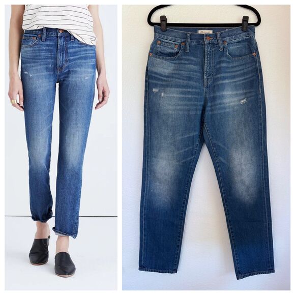 Madewell The Perfect Vintage High Rise Jeans in Johnny Wash Distressed Size 30 - Picture 1 of 13